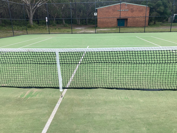 Championship Machine Knotted Double Mesh Tennis Net | includes centre strap